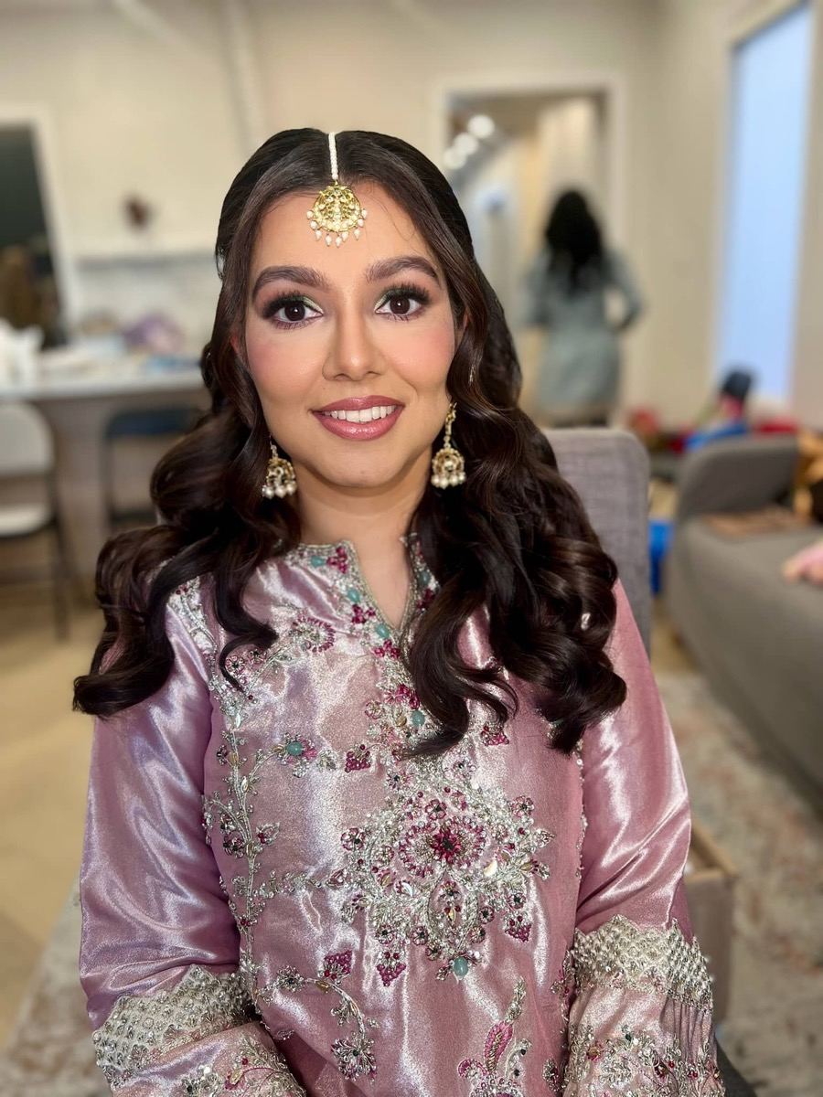 Pink bridal glam makeup look by Simran Khurana